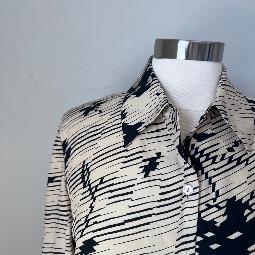 Rena Rowan Women's  100% Silk Button-Up‎ Blouse Size 12 Vintage - Picture 16 of 16